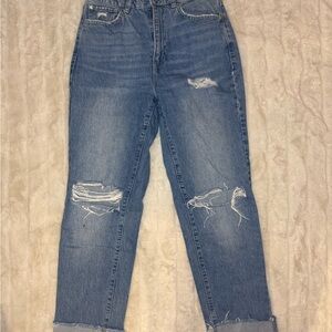 Garage Blue Distressed Boyfriend Jeans